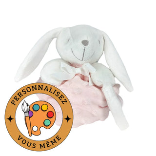 Doudou lapin attache tétine | Rose |  Kati Corner.