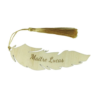 Wooden bookmark | Classic feather