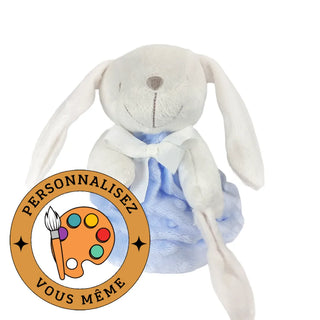 Doudou lapin attache tétine | Bleu |  Kati Corner.