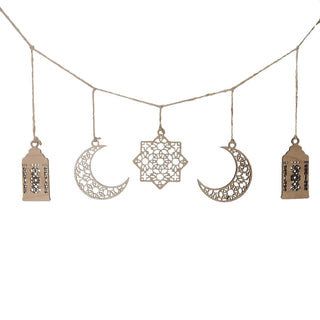 Hanging Lunar Decorations Set | Birch wood