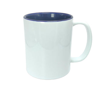 Mug blanc intérieur coloré | Bleu marine |  Kati Corner.