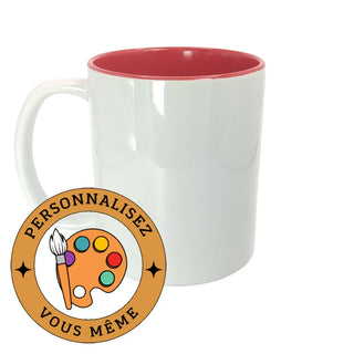 Mug blanc intérieur coloré | Rouge |  Kati Corner.