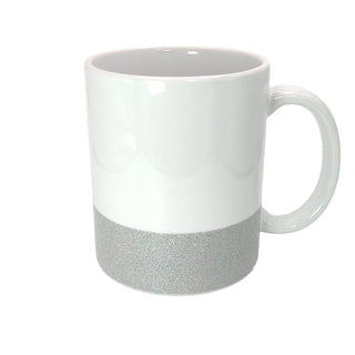 Mug blanc base colorée | Argent pailleté |  Kati Corner.