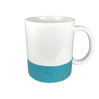 Mug blanc base colorée | Bleu pailleté