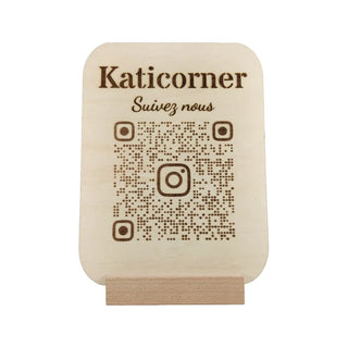 Présentoir en bois | Bois de tilleul | QR code simple |  Kati Corner.