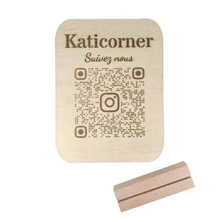 Présentoir en bois | Bois de tilleul | QR code simple |  Kati Corner.